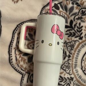 Sanrio White and Pink Hello Kitty Tumbler
